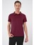 Comfort Fit Polo Yaka Esnek Pamuk Casuel Bordo Tişört Ts 886 3