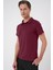 Comfort Fit Polo Yaka Esnek Pamuk Casuel Bordo Tişört Ts 886 4