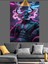 Neon Mor Minotaur Karakteri ve Nargile Dekoratif Kanvas - Mdf Ahşap Tablo 3
