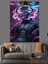 Neon Mor Minotaur Karakteri ve Nargile Dekoratif Kanvas - Mdf Ahşap Tablo 5