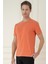 Comfort Fit Bisiklet Yaka Modal Kısa Kol Casuel Turuncu Tişört Ts 895 2