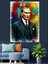 Renkli Soyut Atatürk Tablosu Dekoratif Kanvas - Mdf Ahşap Tablo 5