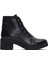 Kadın Siyah Fermuarlı Kalın Topuklu Deri Casual Bot 25WFD411418 1