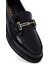Kadın Siyah Tokalı Deri Maskülen Loafer 25AFD260226 9