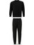 Pamuklu Erkek 2'li Eşofman Takımı Siyah Regular Fit Ipli Cepli 3 Iplik Lastikli Paça Sweatshirt + Eşofman Altı Nefes Alan 8