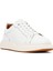 Erkek Beyaz Bağcıklı Kalın Tabanlı Deri Sneaker 25WFD675014 6