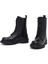 Kadın Siyah Fermuarlı Deri Postal Bot 25WFD187018 3
