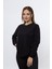 Kadın Uzun Kollu Düz Siyah Renk Tshırt 2