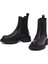 Kadın Siyah Kalın Tabanlı Deri Chelsea Bot 25WFD141018 3