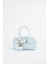 Kadın Kasa Bebe Mavi Charm Hediyeli Tasarım Çevirme Kilit Kapama El Kol ve Omuz Çantası 2