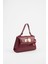 Kadın Nergis Bordo Tasarım Kilit Çıt Çıt Kapama Suni Deri Astarlı El Kol ve Omuz Çantası 3