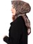 Kestane Zebra Leopar Desen Twill Ipek Eşarp 2
