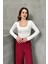 Kadın Bluz Uzun Kollu Kare Yaka Alttan Çıtçıtlı Slim Fit Body 2