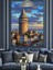 Gerçekçi Galata Kulesi Manzarası Dekoratif Kanvas - Mdf Ahşap Tablo 4