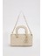 Krem Zincir Aksesuarlı Kapitone El Çantası 1