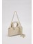 Krem Zincir Aksesuarlı Kapitone El Çantası 2