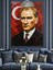 Kırmızı Fonlu Yağlıboya Mustafa Kemal Atatürk Dekoratif Kanvas - Mdf Ahşap Tablo 5