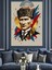 Geometrik Desenli Mustafa Kemal Atatürk Dekoratif Kanvas - Mdf Ahşap Tablo 1