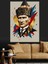 Geometrik Desenli Mustafa Kemal Atatürk Dekoratif Kanvas - Mdf Ahşap Tablo 4