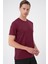 Comfort Fit Bisiklet Yaka Esnek Pamuk Casuel Bordo Tişört Ts 885 2