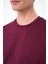 Comfort Fit Bisiklet Yaka Esnek Pamuk Casuel Bordo Tişört Ts 885 5
