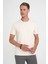 Comfort Fit Bisiklet Yaka Esnek Pamuk Casuel Krem Tişört Ts 885 3