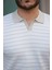 Erkek Kısa Kollu Çizgi Desenli Örme Kumaş Tshirt 3