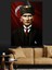 Kırmızı Bayrakve Mustafa Kemal Atatürk Dekoratif Kanvas - Mdf Ahşap Tablo 3