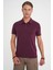 Comfort Fit Polo Yaka Modal Karışım Kısa Kol Casual Mürdüm Tişört Ts 903 4