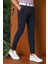 Slim Fit Yan Cepli Düz Esnek Casual Lacivert Pantolon P 1144 4