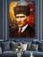 Fırça Darbeli Mustafa Kemal Atatürk Portresi Dekoratif Kanvas - Mdf Ahşap Tablo 1