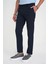 Comfort Fit Beli Lastikli Tek Pileli Dokulu Lacivert Pantolon P 1193 3