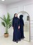 Kadın Tesettür Abaya Takım, Uzun Kollu Elbise ve Tül Abaya 1