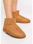 Kadın Süet Içi Kürklü Alçak Taban Bilekte Kısa Kadın Bot&bootie Taba 21--40 3