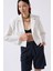 Crop Keten Blazer Ceket 3
