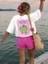 Yaza Özel Mevsimlik Baskılı Bisiklet Yaka Pamuklu Beyaz Kadın/erkek Unisex Oversize Tshirt 2