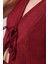 Ön Bağlama Detaylı Yelek ve Pantolon Bordo Ikili Takım 3