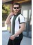 Erkek Kısa Kollu Polo Yakalı Blok Desenli Triko Bluz 2