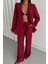 Modal 4 Düğme Astarsız Ceket - Pantolon Takım - Bordo 4