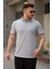 Erkek Düğmeli Yaka Waffle Kumaş Kısa Kollu Tişört 1