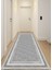Gri Dijital Baskı Salon Halısı Kaymaz Tabanlı Yıkanabilir Halı Yolluk 2