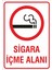 Sigara Içme Alanı Iş Güvenliği Uyarı Levhası 25X35 Cm. 1