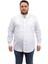 Erkek Büyük Beden Beyaz Pamuk Düğmeli Yaka Cepli Uzun Kol Gömlek 1