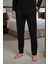 %100 Pamuk Erkek Süprem Pijama Takımı Compact Penye Siyah Uzun Kol Cepli Ipli Relax Fit Terletmez 7