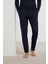 %100 Pamuk Erkek Süprem Pijama Takımı Compact Penye Lacivert Uzun Kol Cepli Ipli Relax Fit Terletmez 4