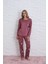 Kadın Milan Kumaş Bisiklet Yaka Pijama Takımı - K. Pembe 1