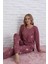 Kadın Milan Kumaş Bisiklet Yaka Pijama Takımı - K. Pembe 3