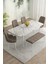 Meri Beyaz MERMER 80X132 Açılabilir Mdf Masa Yemek Odası Takımı,mutfak Masa Takımı 4 Sandalye 1bench 2
