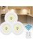 3 Lü Kablosuz LED Spot Işık Seti - Uzaktan Kumandalı, Yapışkan Bantlı, Pilli, 3W Cob Led, 150 Lümen, 2 Parlaklık Seviyesi, Zamanlayıcılı Dolap Tezgah Banyo Aydınlatmas 1