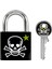 Lock 3430EURDSKULL Anahtar Asma Kilit, Kafatası Motifli, 5,3 x 3 x 1,5 Cm, Siyah, Beyaz ve Yeşil 1